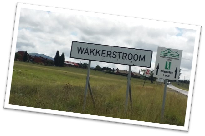 A sign saying Wakkerstroom.