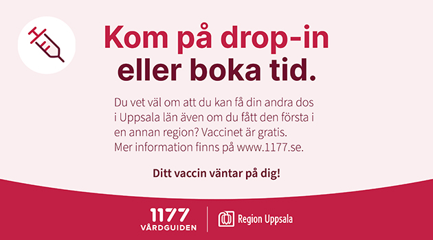 Informationsbild från Region Uppsala om vaccination